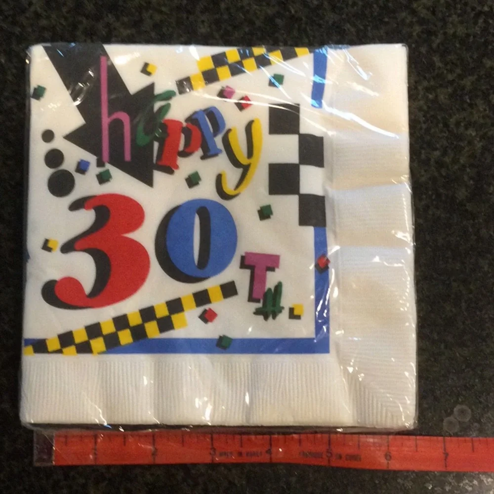4 packs 30th Birthday Napkins VTG Unopened